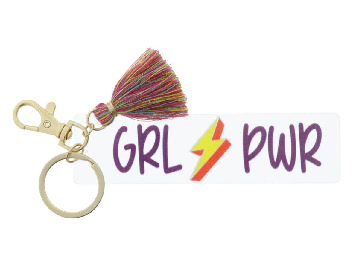 JM Clear Acrylic Keychain - GRL PWR