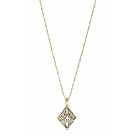 JM Adjustable Clear Crystal Diamond Necklace