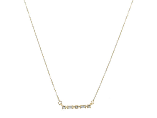 JM Mini Crystal & Baguette Crystal Bar Necklace