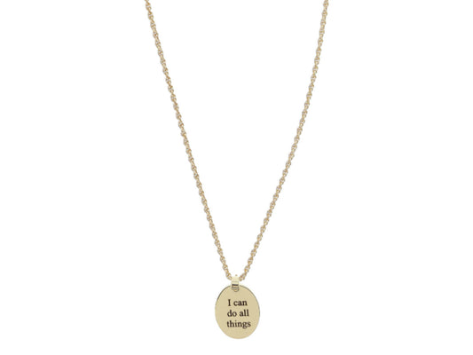 JM "I Can Do All Things" Shiny Gold Necklace