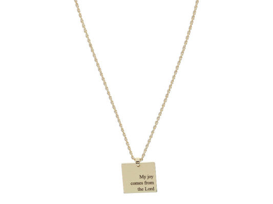 JM "My Joy Comes from the Lord" Shiny Gold Necklace