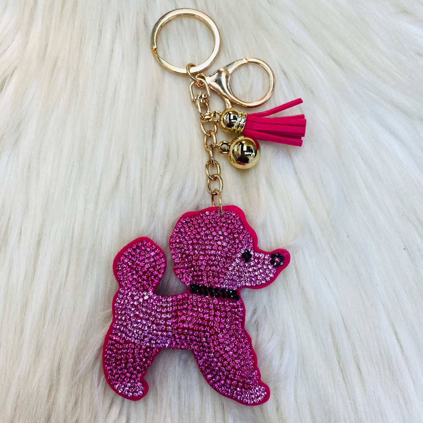 Pink Poodle Keychain