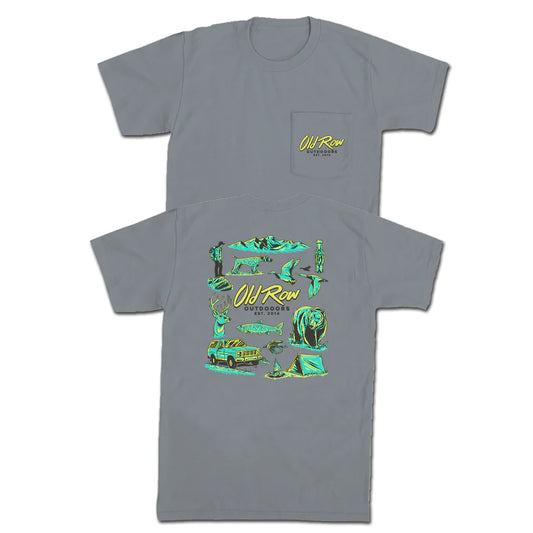 Old Row Outdoor Icons Pocket Tee - Granite