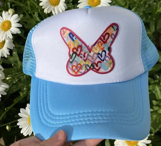 Light Blue Butterfly Trucker Hat