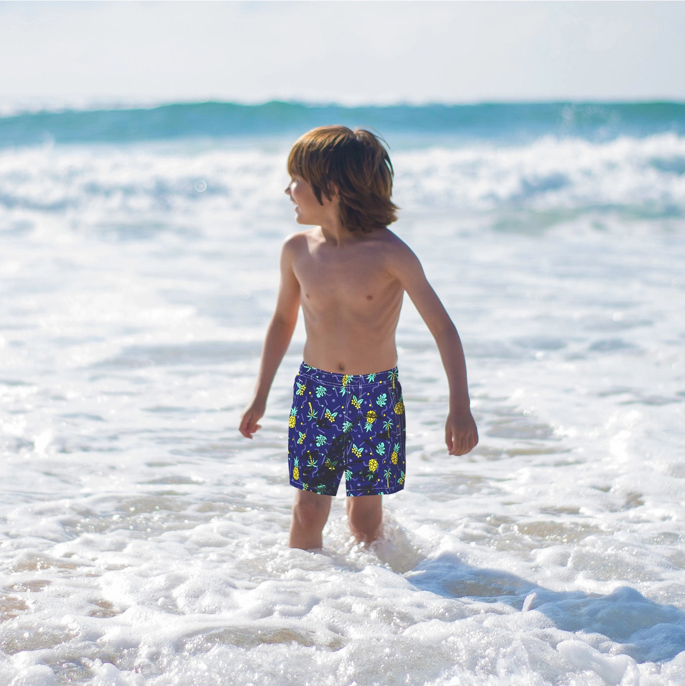 Toddler Swimsuit Navy Pineapple