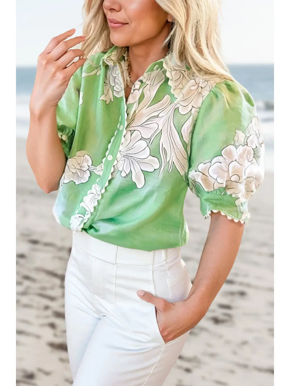 Floral Ric Rac Edge Top