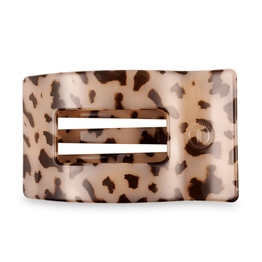 Teleties Large Flat Rectangle Hair Clip - Blonde Tortoise