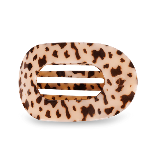 Teleties Large Flat Round Hair Clip - Blonde Tortoise