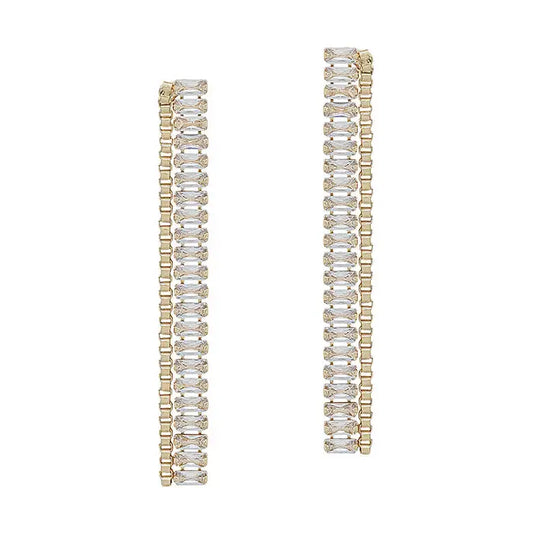 Rhinestone & Chain Drop Earrings