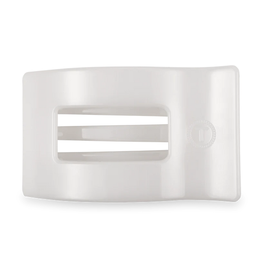 Teleties Large Flat Rectangle Hair Clip - Coconut white