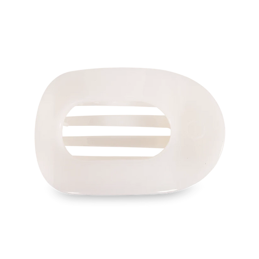 Teleties Large Flat Round Hair Clip - Coconut White