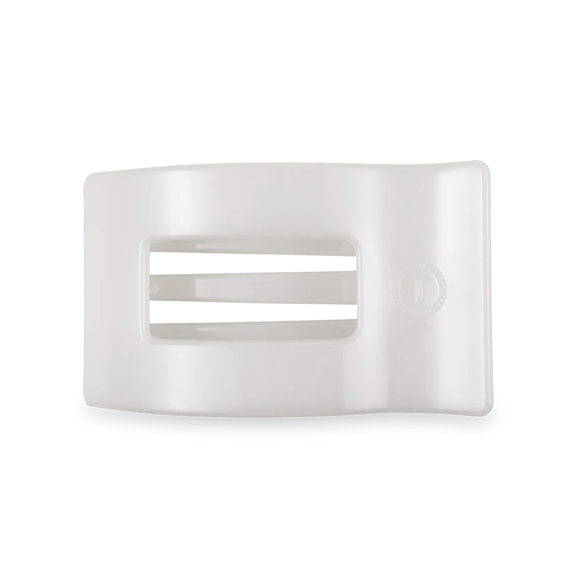 Teleties Medium Flat Rectangle Hair Clip - Coconut White