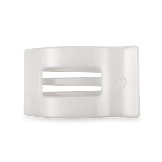 Teleties Medium Flat Rectangle Hair Clip - Coconut White