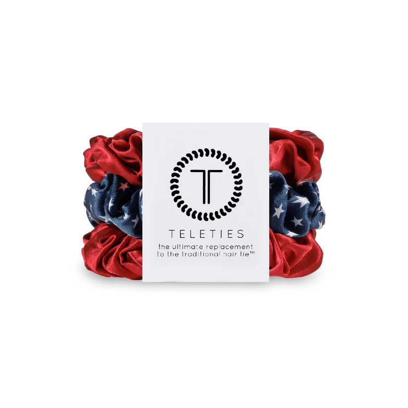 Teleties Large Silk Scrunchies - Independence Bae