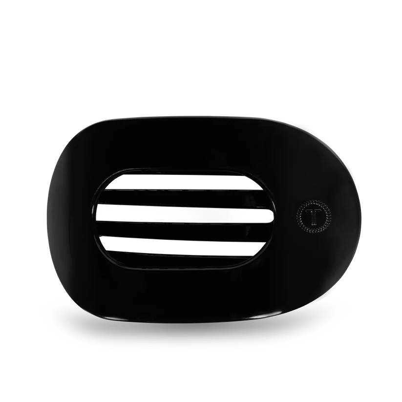Teleties Large Flat Round Hair Clip - Jet Black