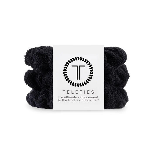 Teleties - Jet Black Towel Scrunchies Large