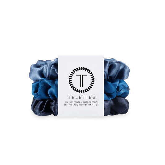 Teleties - Midnight Rain Silk Scrunchies Large