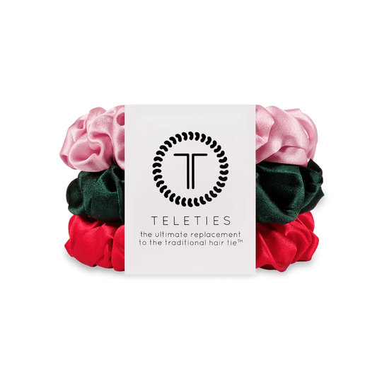 Teleties - Poinsettia Silk Scrunchies Large