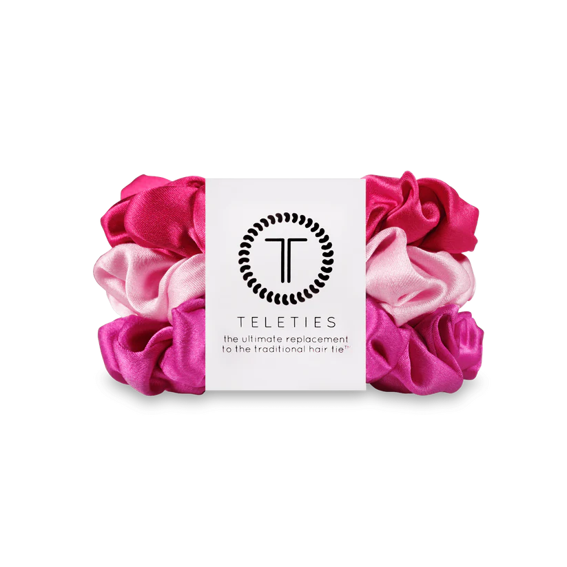 Teleties Large Silk Scrunchies - Rose All Day