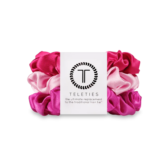 Teleties Large Silk Scrunchies - Rose All Day