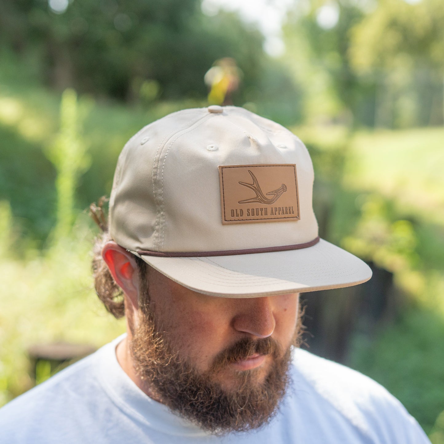 Old South Trucker Hat - Single Antler Leather Patch