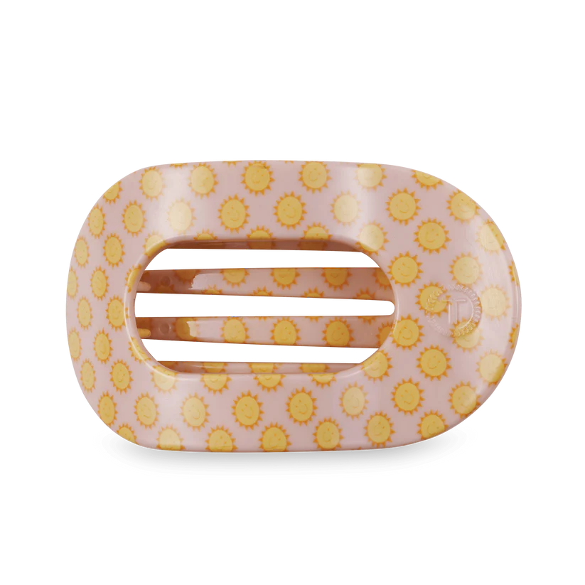 Teleties Large Flat Round Hair Clip - Sunny Days Ahead