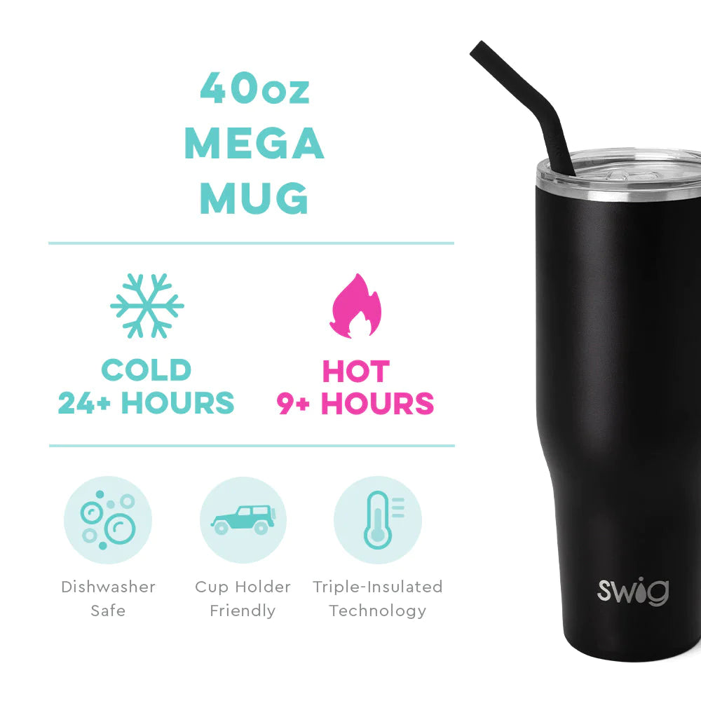 Swig Black Mega Mug 40oz