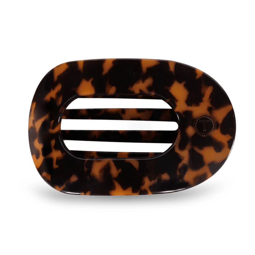 Teleties Large Flat Round Hair Clip - Tortoise