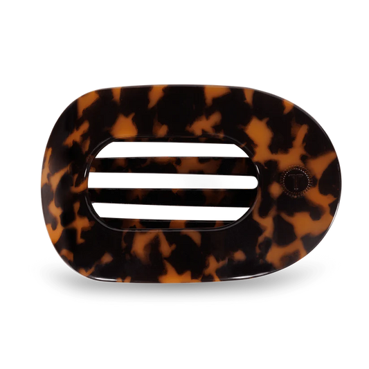 Teleties Large Flat Round Hair Clip - Tortoise