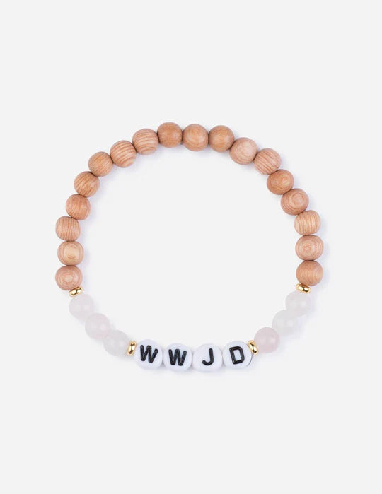 WWJD Wooden Letter Bracelet