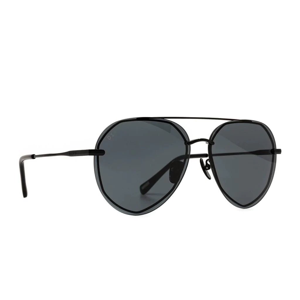 DIFF Lenox Black with Gray Sunglasses