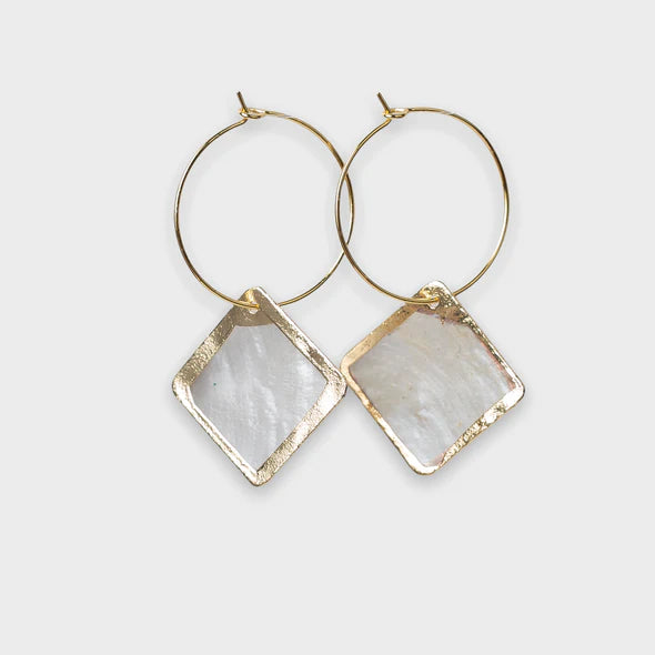 Seaside Earring - Capiz Shell Diamond
