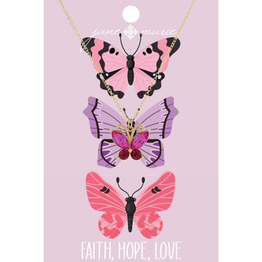 Kids Crystal Necklace - Faith, Hope, Love