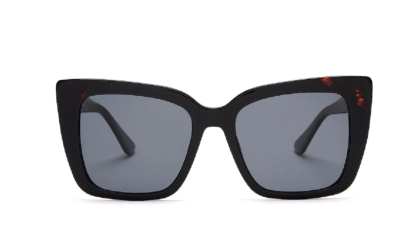 DIFF Lizzy Black Grey Polarized Sunglasses