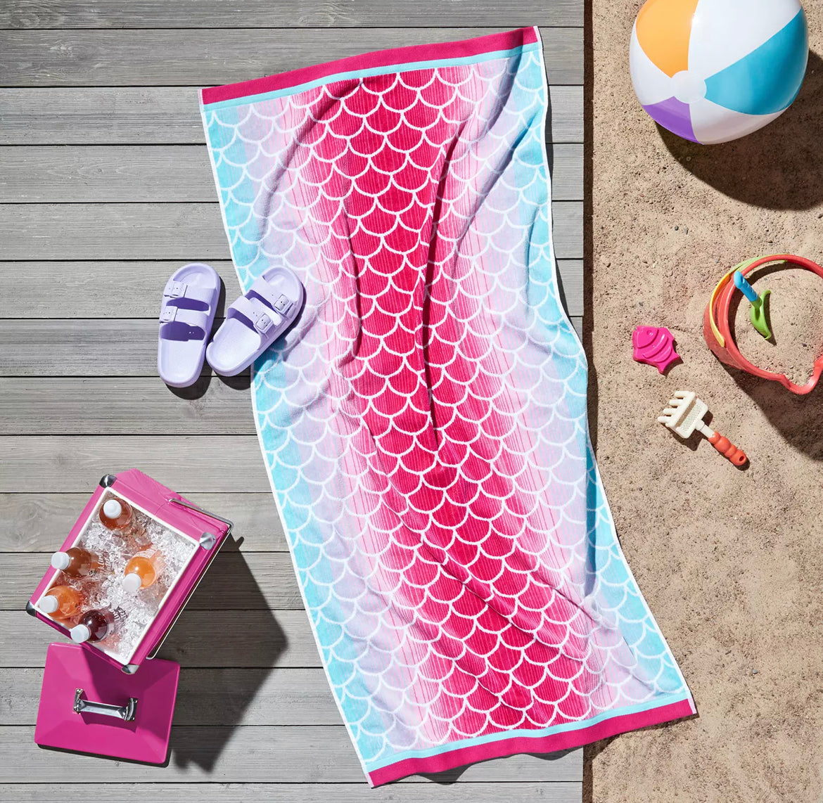 Kids Beach Towel - Mermaid Scales