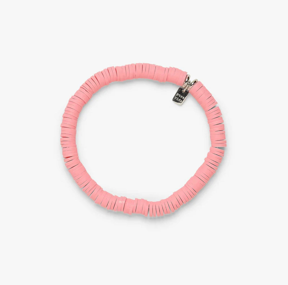 Baby Pink Pura Vida Pastel Disc Stretch Bracelet