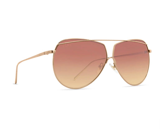DIFF Maeve Rose Gold Sunset Gradient Flash Sunglasses