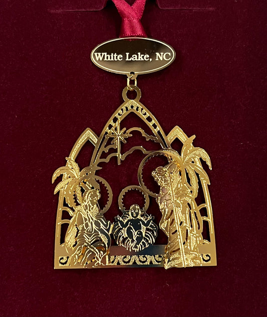 Nativity White Lake Ornament