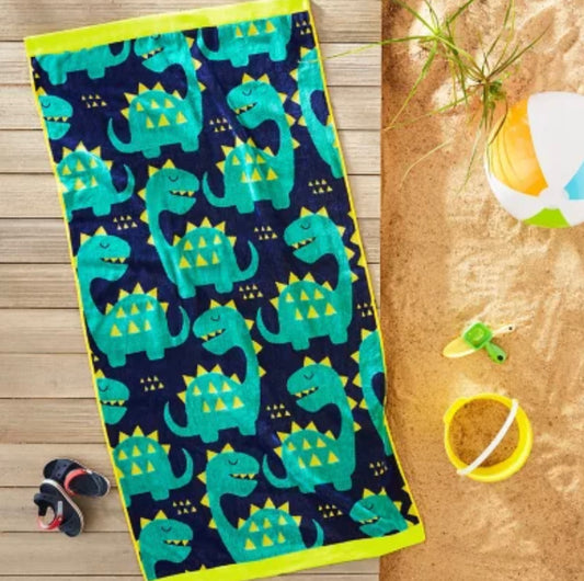 Kids Beach Towel - Beach Dinos