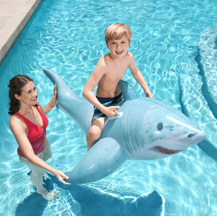 Kids Inflatable Shark Rides Realistic Shark Ride-On Inflatable – The Wake Shop