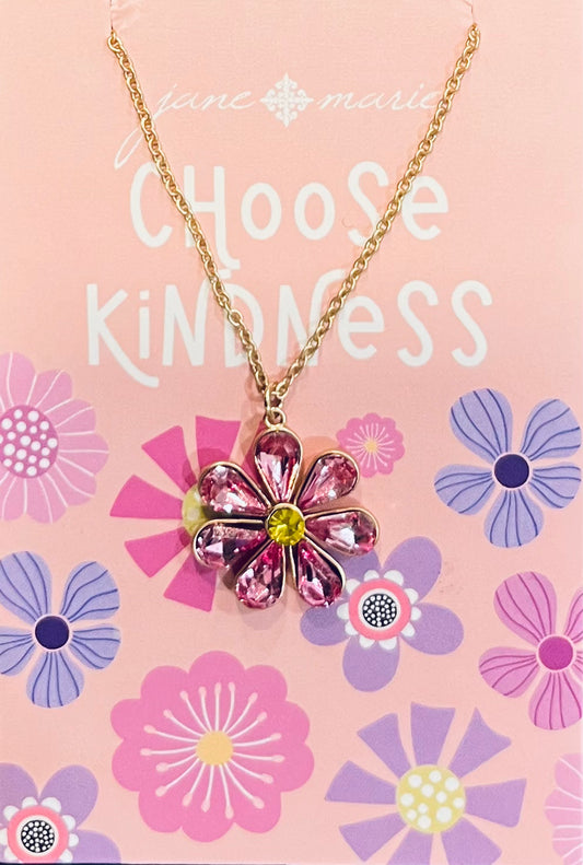 Kids Crystal Necklace - Choose Kindness